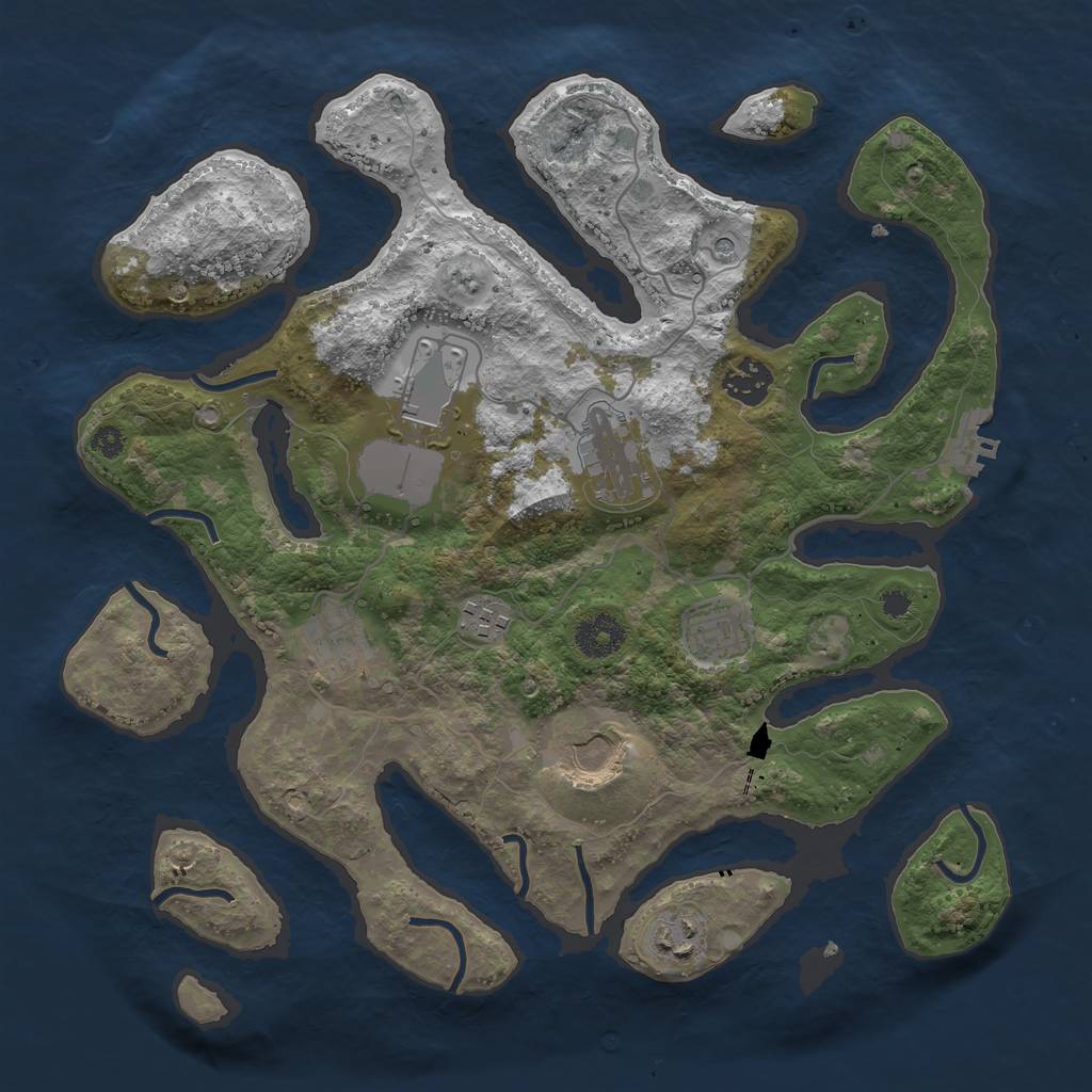 Rust Map: Procedural Map, Size: 3500, Seed: 819702, 12 Monuments