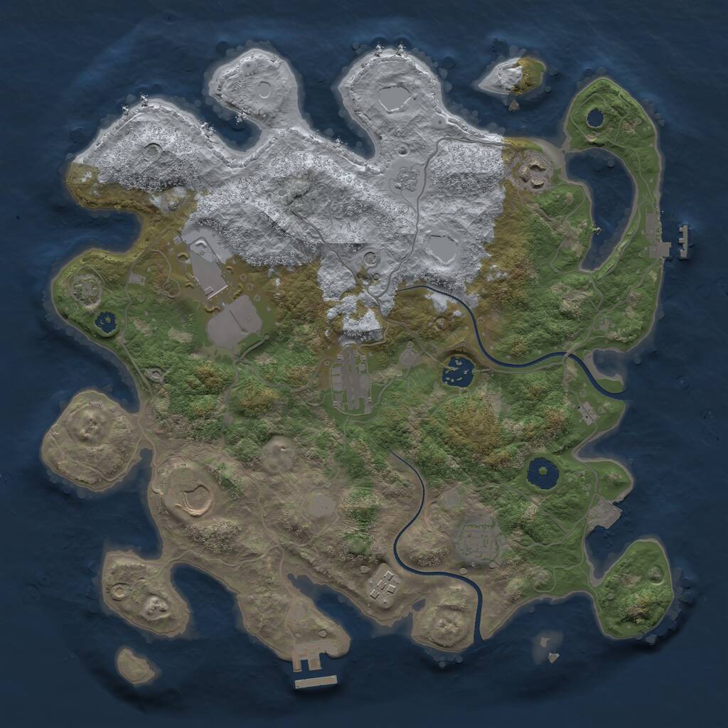 Rust Map: Procedural Map, Size: 3500, Seed: 819702, 13 Monuments