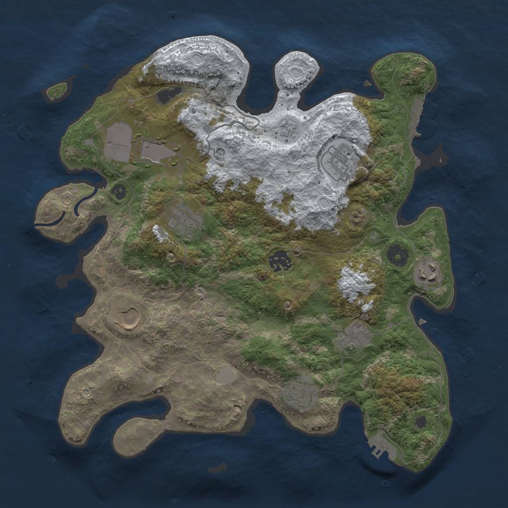 Rust Map: Procedural Map, Size: 3500, Seed: 172767, 17 Monuments