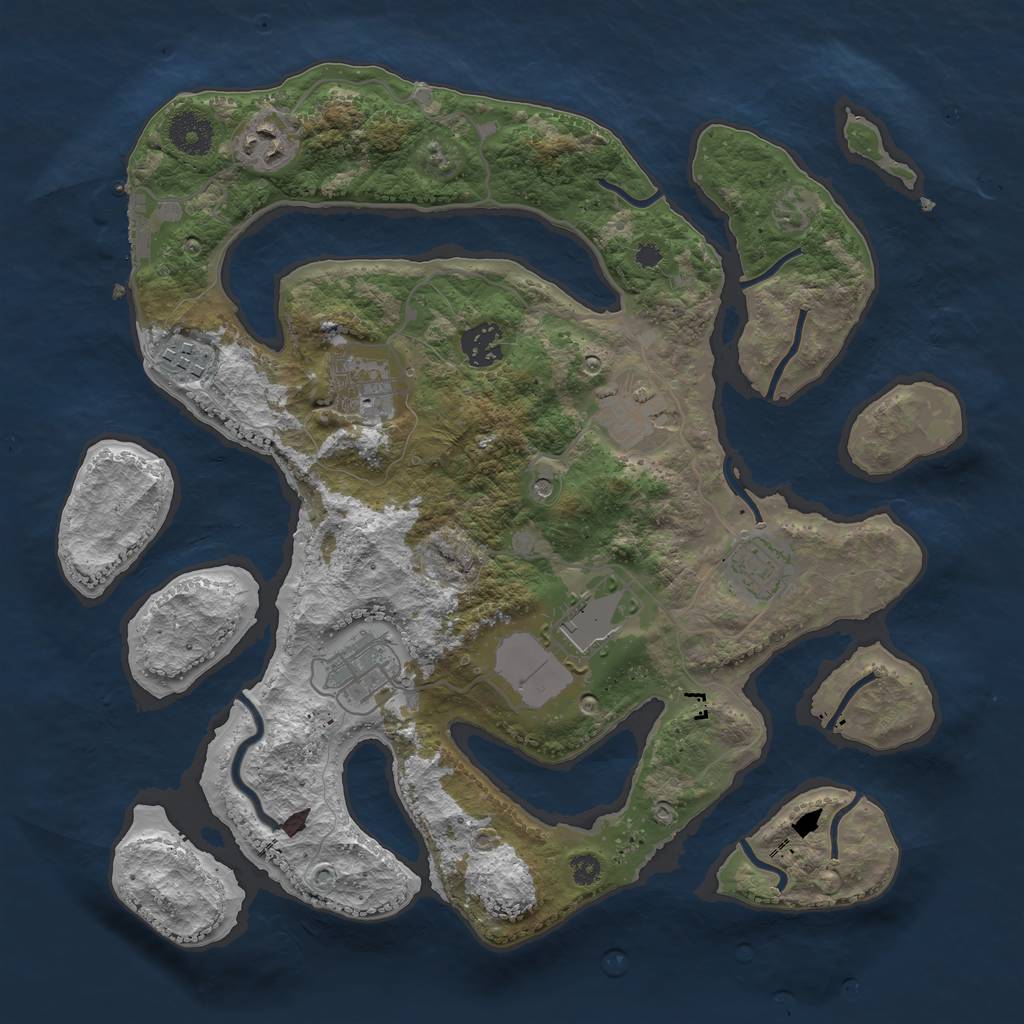 Rust Map: Procedural Map, Size: 3500, Seed: 978490, 12 Monuments