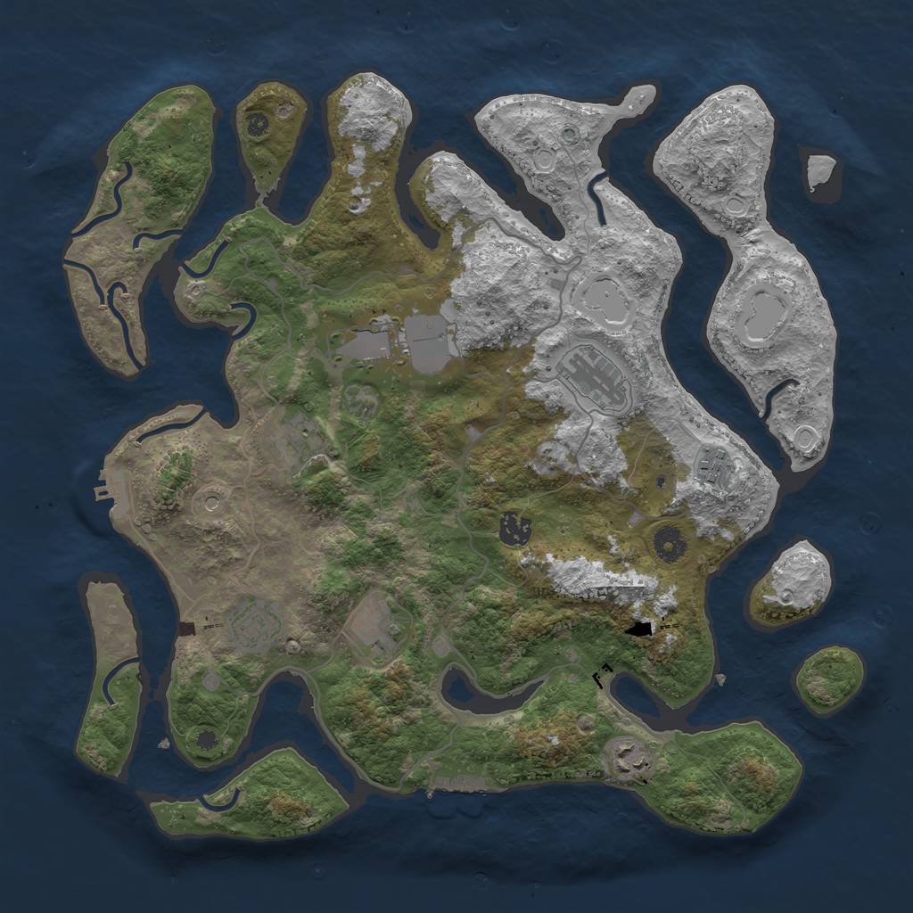 Rust Map: Procedural Map, Size: 4000, Seed: 4032, 19 Monuments