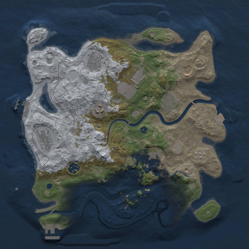 Rust Map: Procedural Map, Size: 3500, Seed: 160679, 15 Monuments