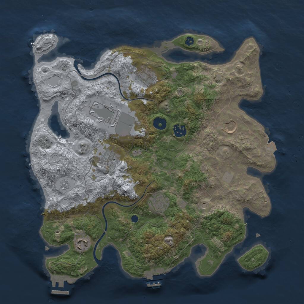 Rust Map: Procedural Map, Size: 3500, Seed: 160679, 14 Monuments