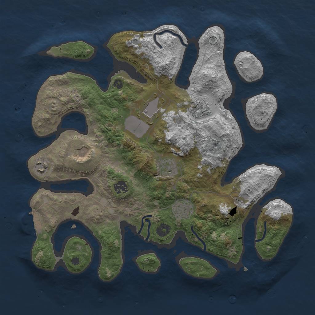 Rust Map: Procedural Map, Size: 3500, Seed: 855903, 11 Monuments