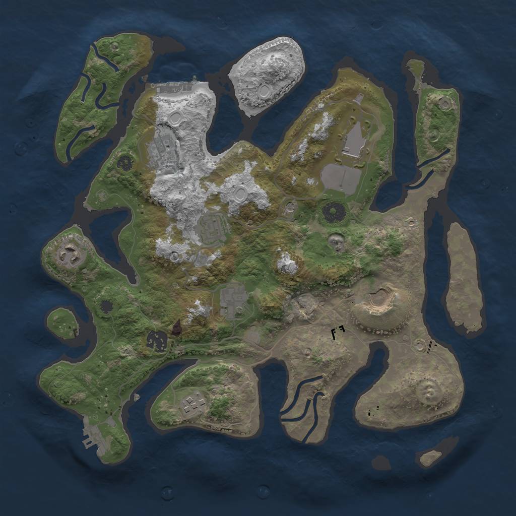 Rust Map: Procedural Map, Size: 3500, Seed: 100323, 19 Monuments