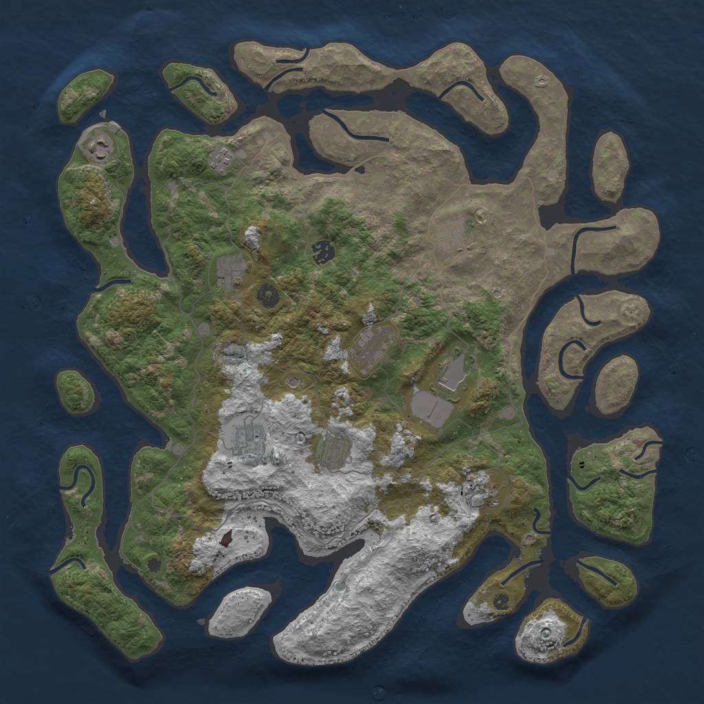 Rust Map: Procedural Map, Size: 4500, Seed: 13754, 13 Monuments