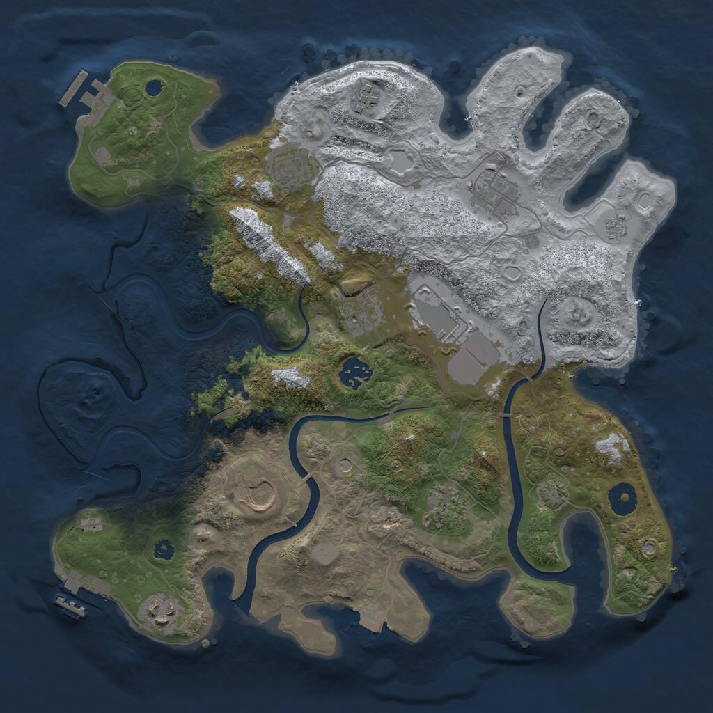 Rust Map: Procedural Map, Size: 3500, Seed: 8101981, 15 Monuments