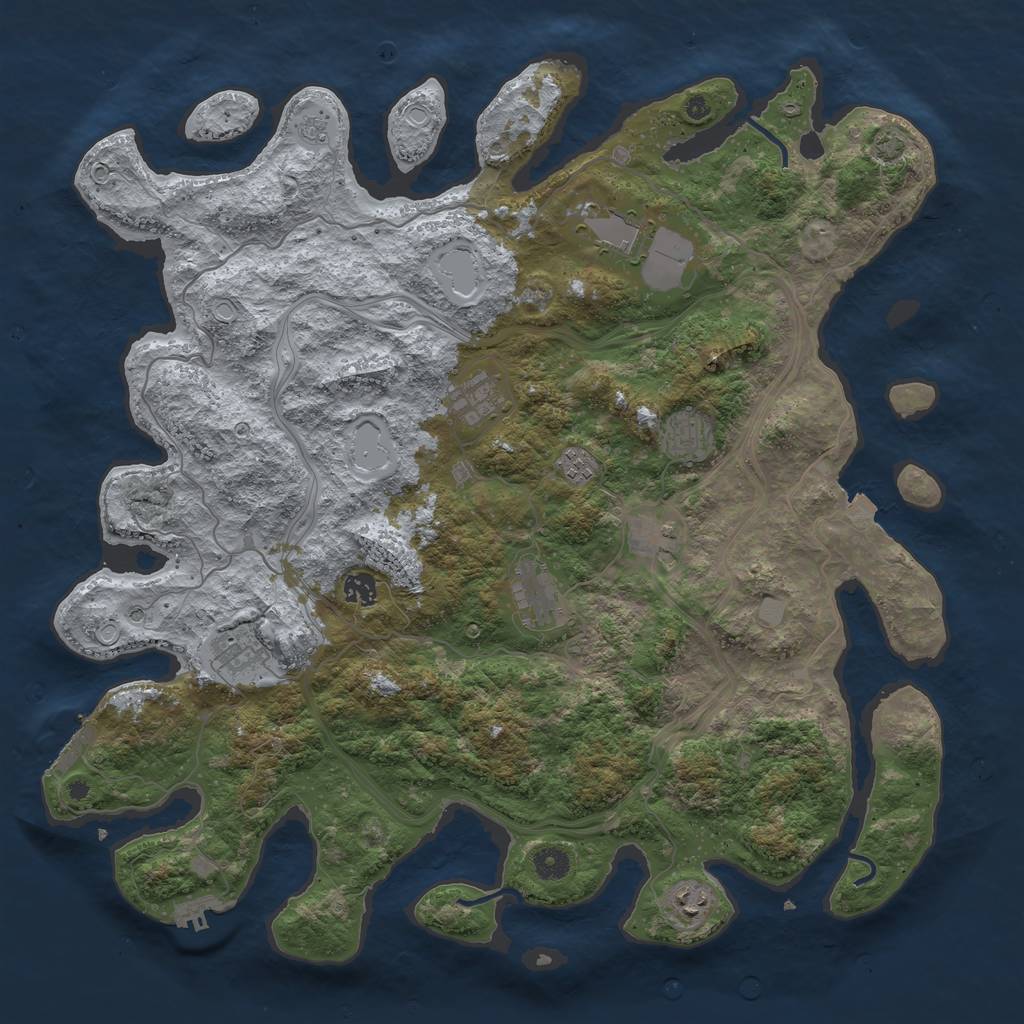 Rust Map: Procedural Map, Size: 4500, Seed: 168483, 17 Monuments