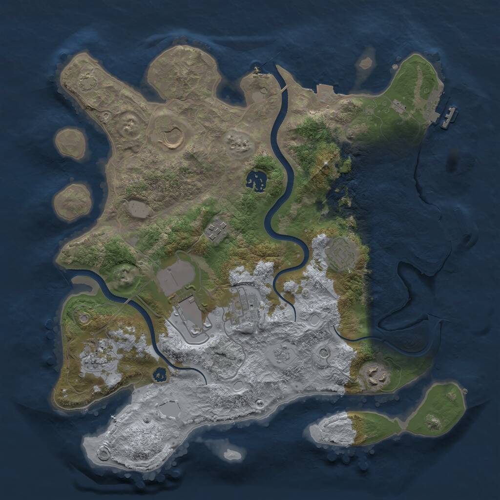 Rust Map: Procedural Map, Size: 3500, Seed: 856600, 14 Monuments