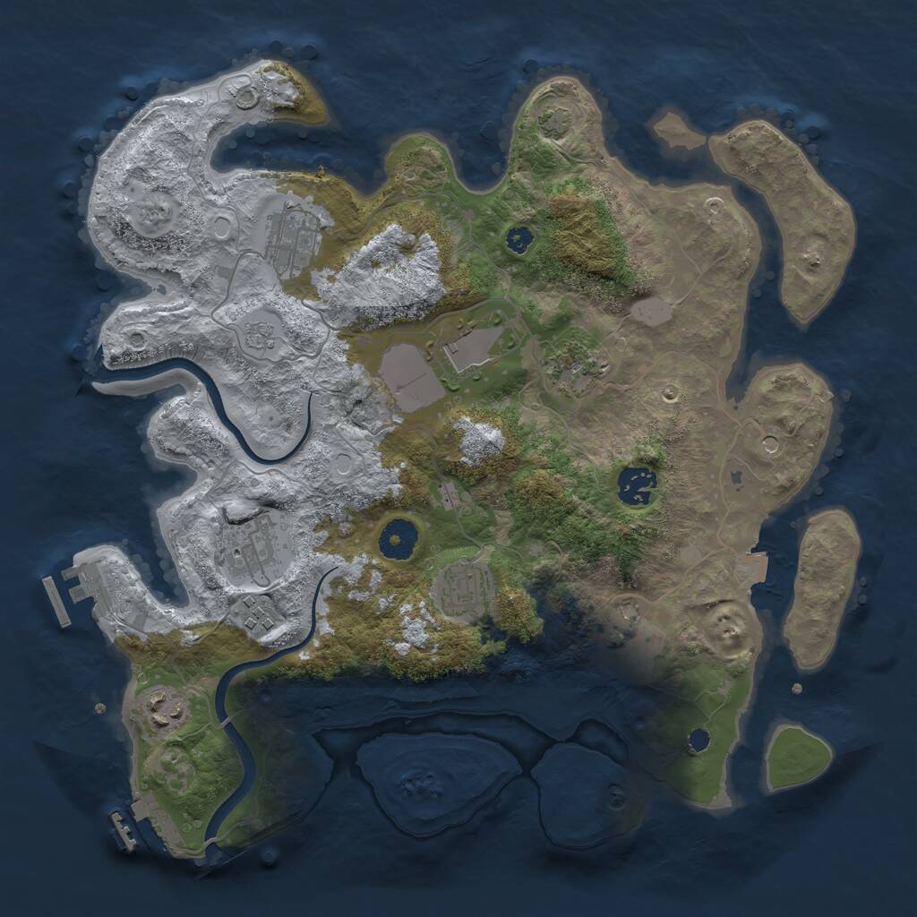 Rust Map: Procedural Map, Size: 3500, Seed: 819419, 15 Monuments
