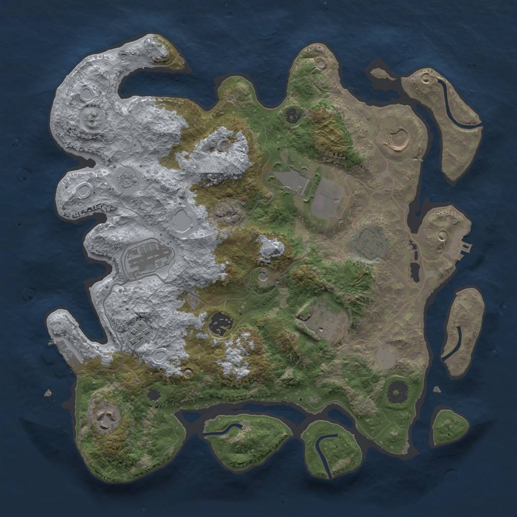 Rust Map: Procedural Map, Size: 3500, Seed: 819419, 15 Monuments