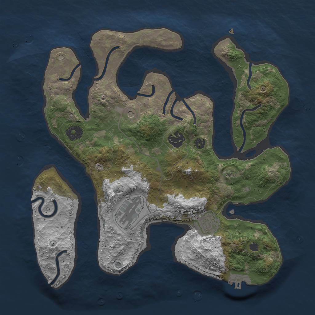 Rust Map: Procedural Map, Size: 3000, Seed: 3124625, 7 Monuments