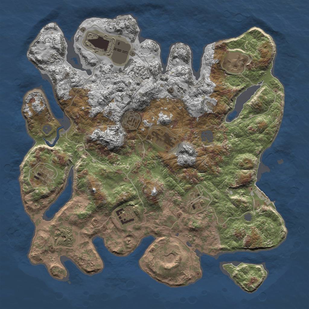 Rust Map: Procedural Map, Size: 3600, Seed: 778316613, 15 Monuments