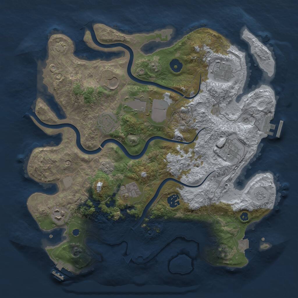 Rust Map: Procedural Map, Size: 3500, Seed: 434349, 15 Monuments