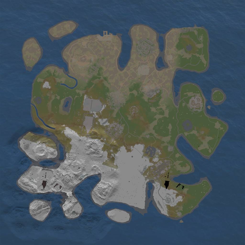 Rust Map: Procedural Map, Size: 3500, Seed: 559536, 14 Monuments