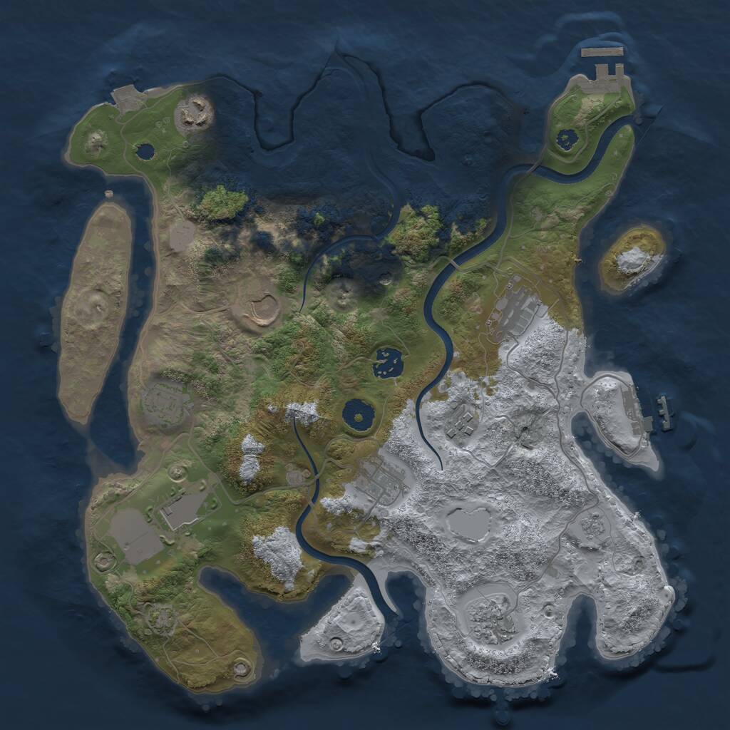 Rust Map: Procedural Map, Size: 3500, Seed: 237598, 15 Monuments