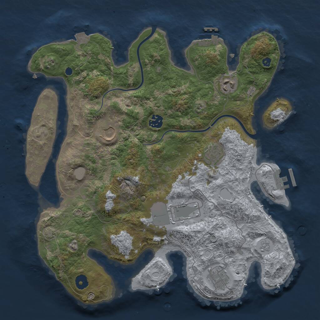 Rust Map: Procedural Map, Size: 3500, Seed: 237598, 11 Monuments