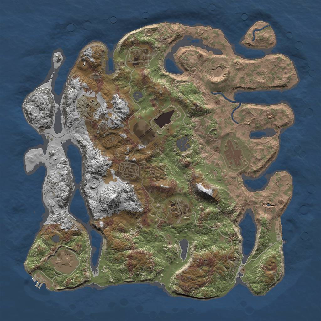 Rust Map: Procedural Map, Size: 3500, Seed: 618291, 15 Monuments