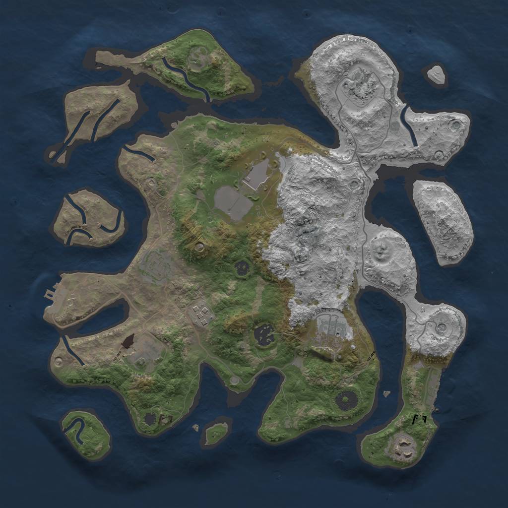 Rust Map: Procedural Map, Size: 3600, Seed: 102, 13 Monuments