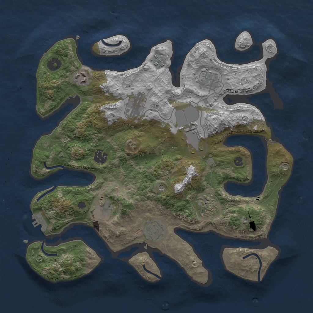Rust Map: Procedural Map, Size: 3500, Seed: 706892, 13 Monuments