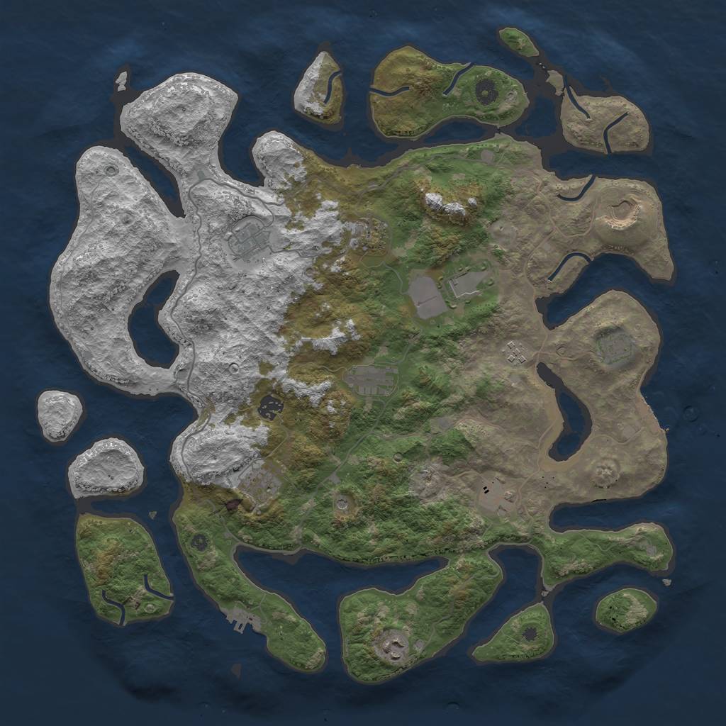 Rust Map: Procedural Map, Size: 4500, Seed: 1521761879, 16 Monuments