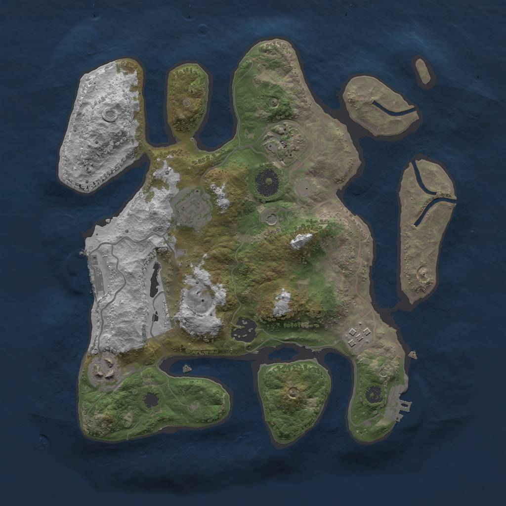 Rust Map: Procedural Map, Size: 3000, Seed: 11378788, 10 Monuments