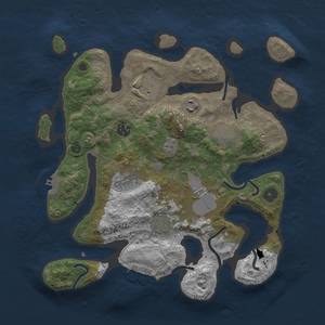 Thumbnail Rust Map: Procedural Map, Size: 3500, Seed: 25195, 13 Monuments