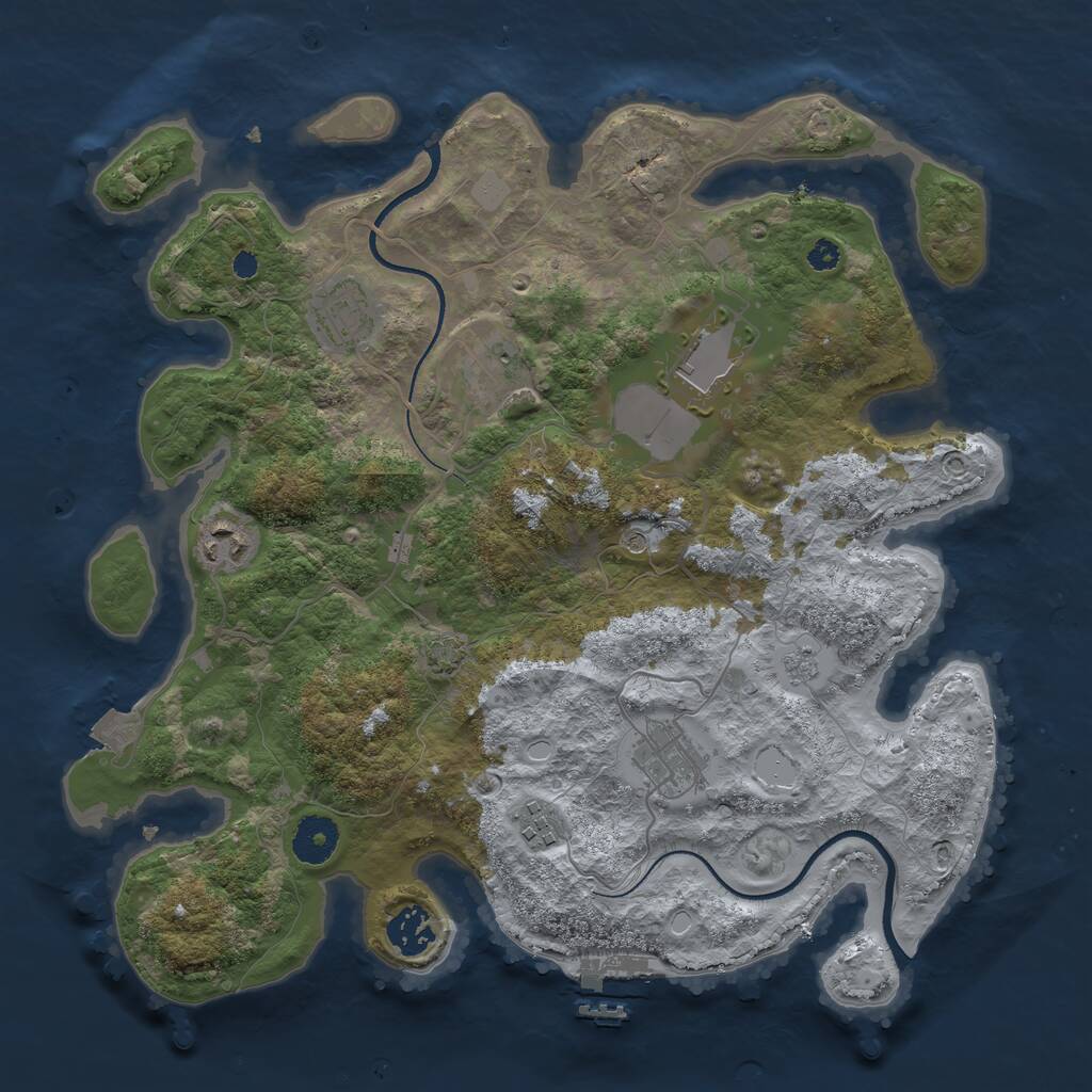 Rust Map: Procedural Map, Size: 3500, Seed: 226564, 12 Monuments