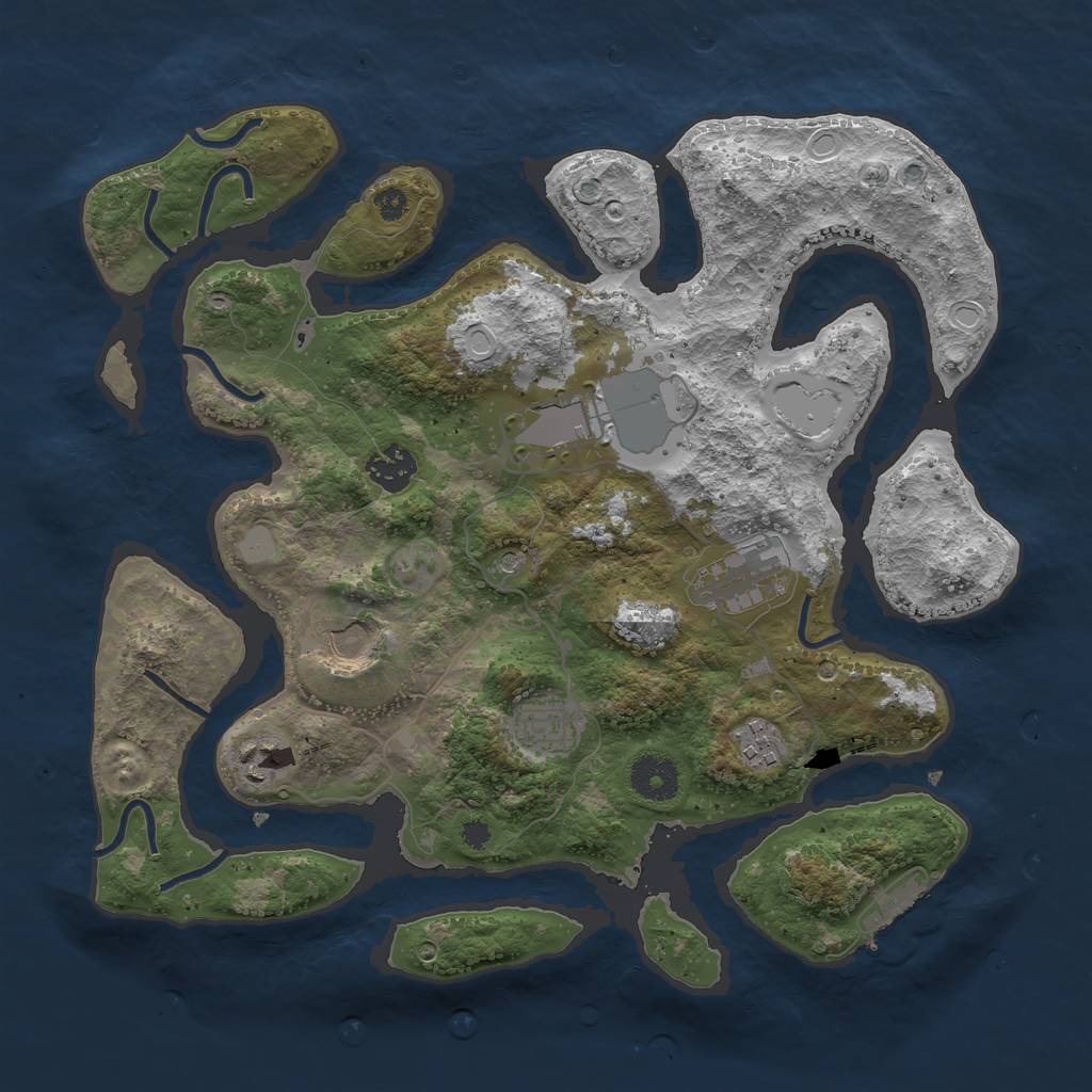 Rust Map: Procedural Map, Size: 3500, Seed: 464692, 14 Monuments