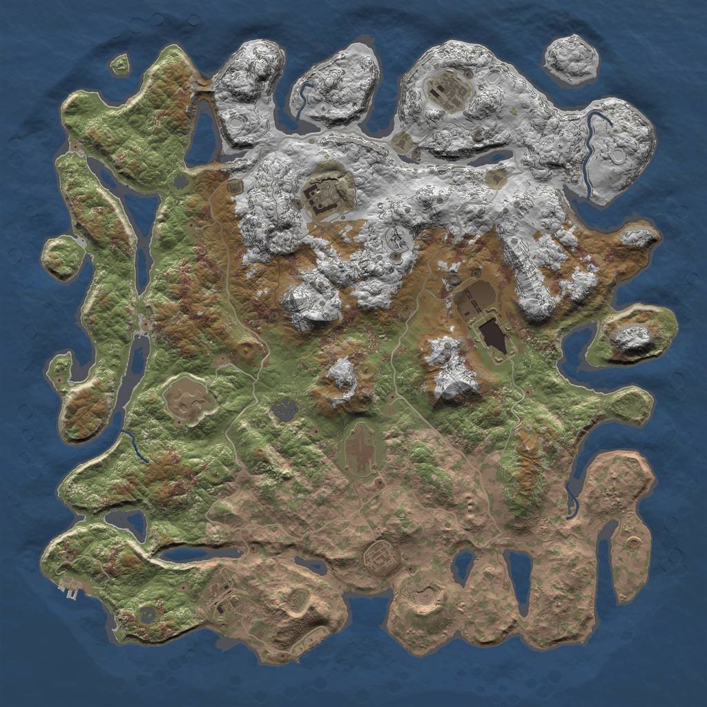 Rust Map: Procedural Map, Size: 4500, Seed: 1417018620, 15 Monuments