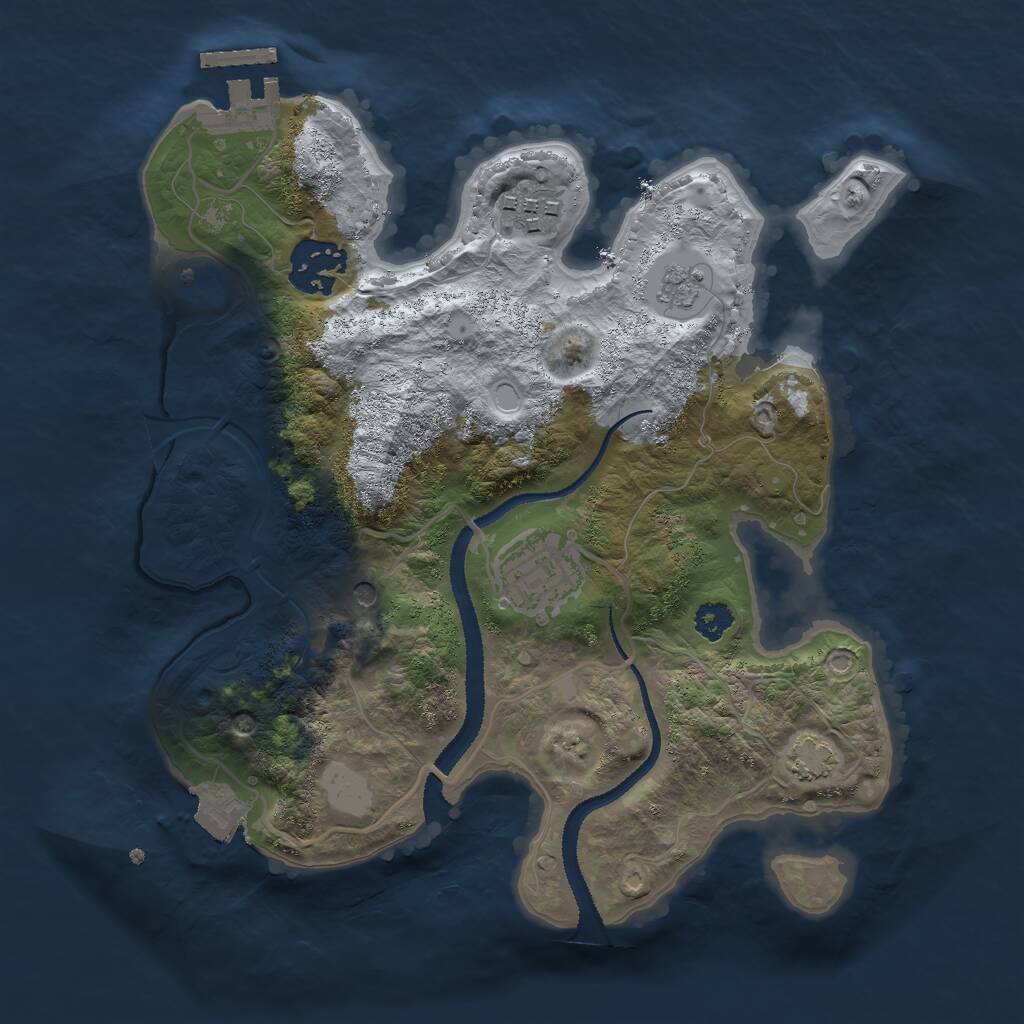 Rust Map: Procedural Map, Size: 2700, Seed: 2008740, 8 Monuments
