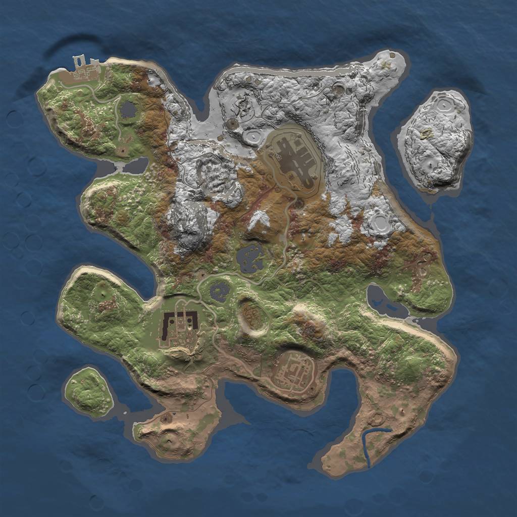 Rust Map: Procedural Map, Size: 2700, Seed: 2008740, 9 Monuments