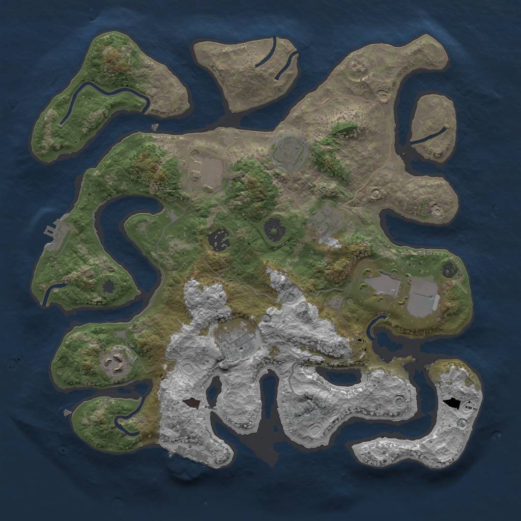 Rust Map: Procedural Map, Size: 3500, Seed: 220795, 15 Monuments