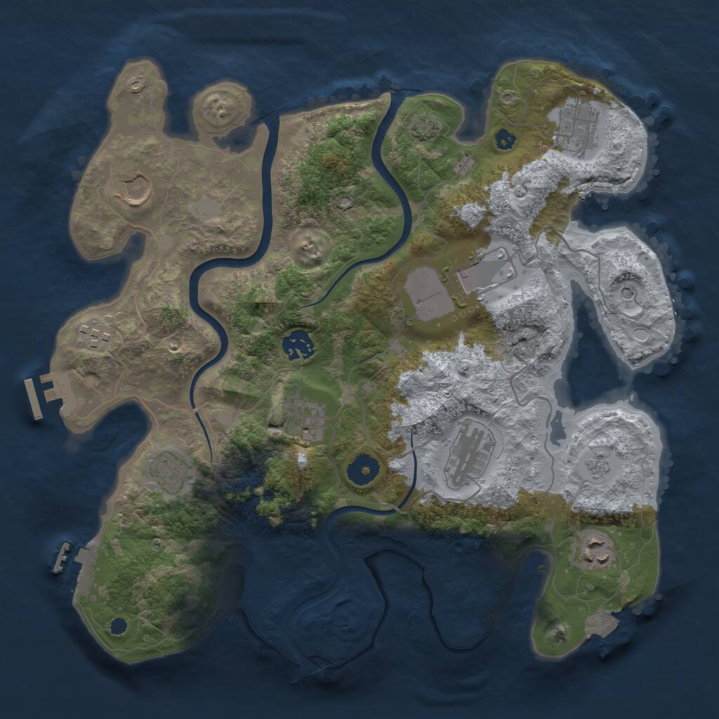 Rust Map: Procedural Map, Size: 3500, Seed: 752713, 15 Monuments