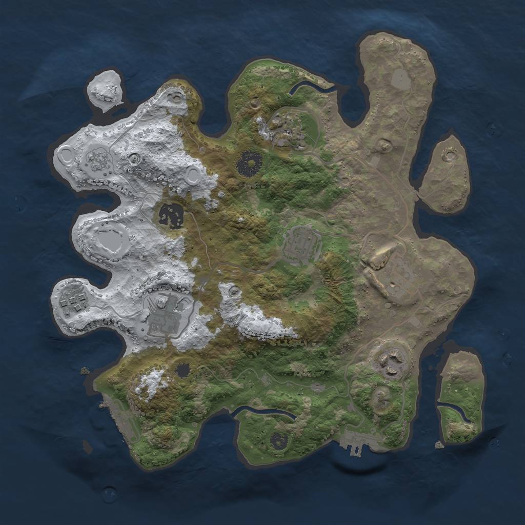 Rust Map: Procedural Map, Size: 3000, Seed: 402270767, 15 Monuments