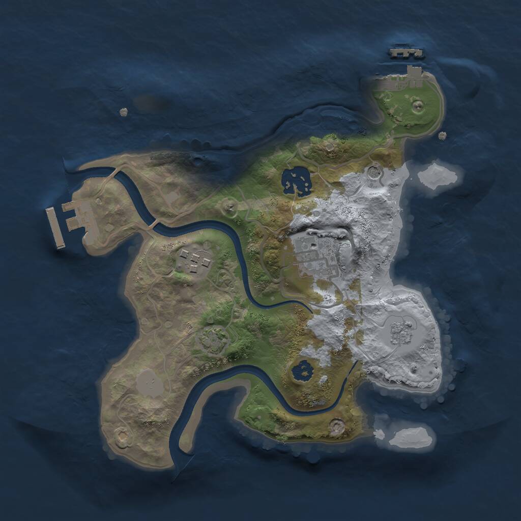 Rust Map: Procedural Map, Size: 2500, Seed: 13371234, 9 Monuments