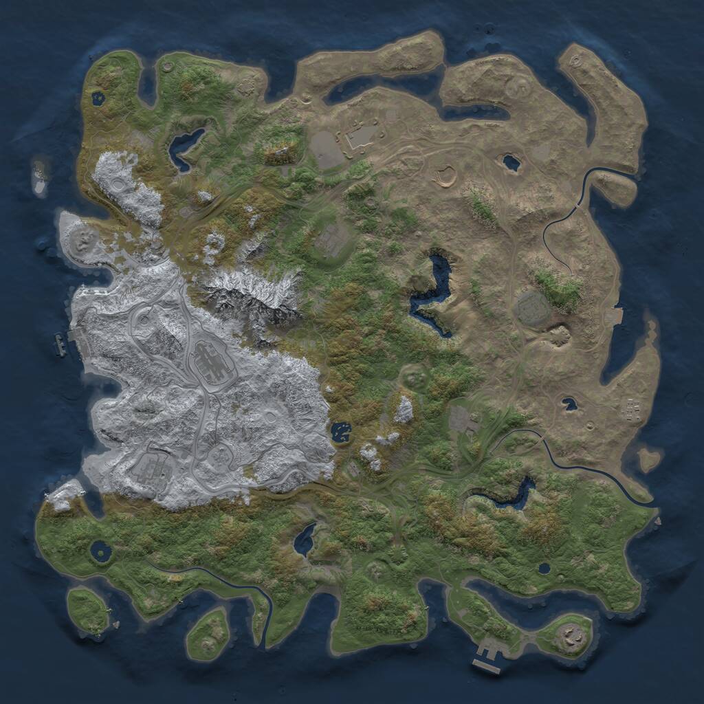 Rust Map: Procedural Map, Size: 5000, Seed: 2342311, 17 Monuments