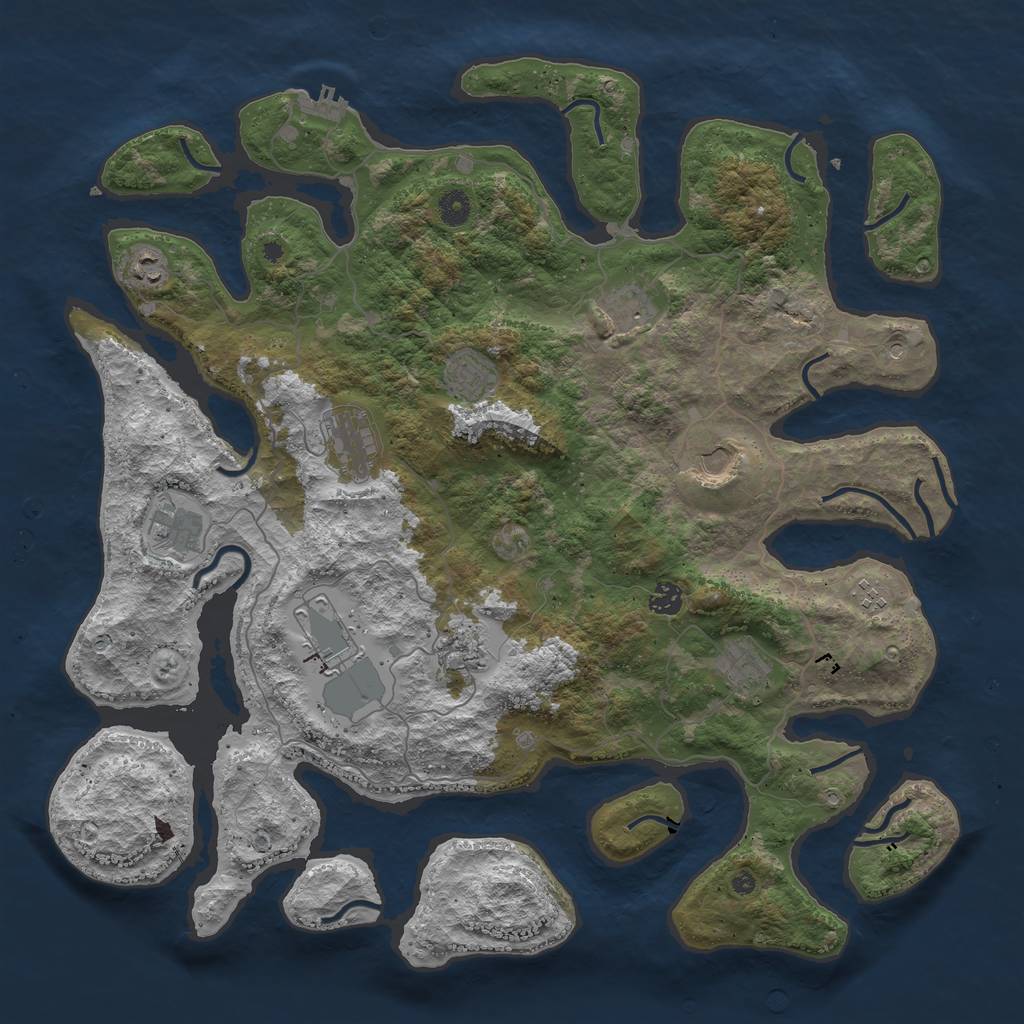 Rust Map: Procedural Map, Size: 4500, Seed: 1147965, 15 Monuments