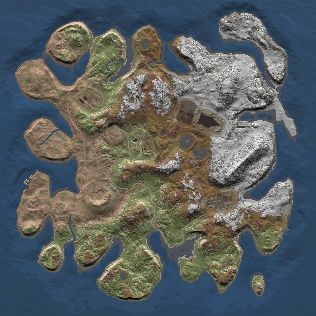 Rust Map: Procedural Map, Size: 3600, Seed: 10346, 13 Monuments
