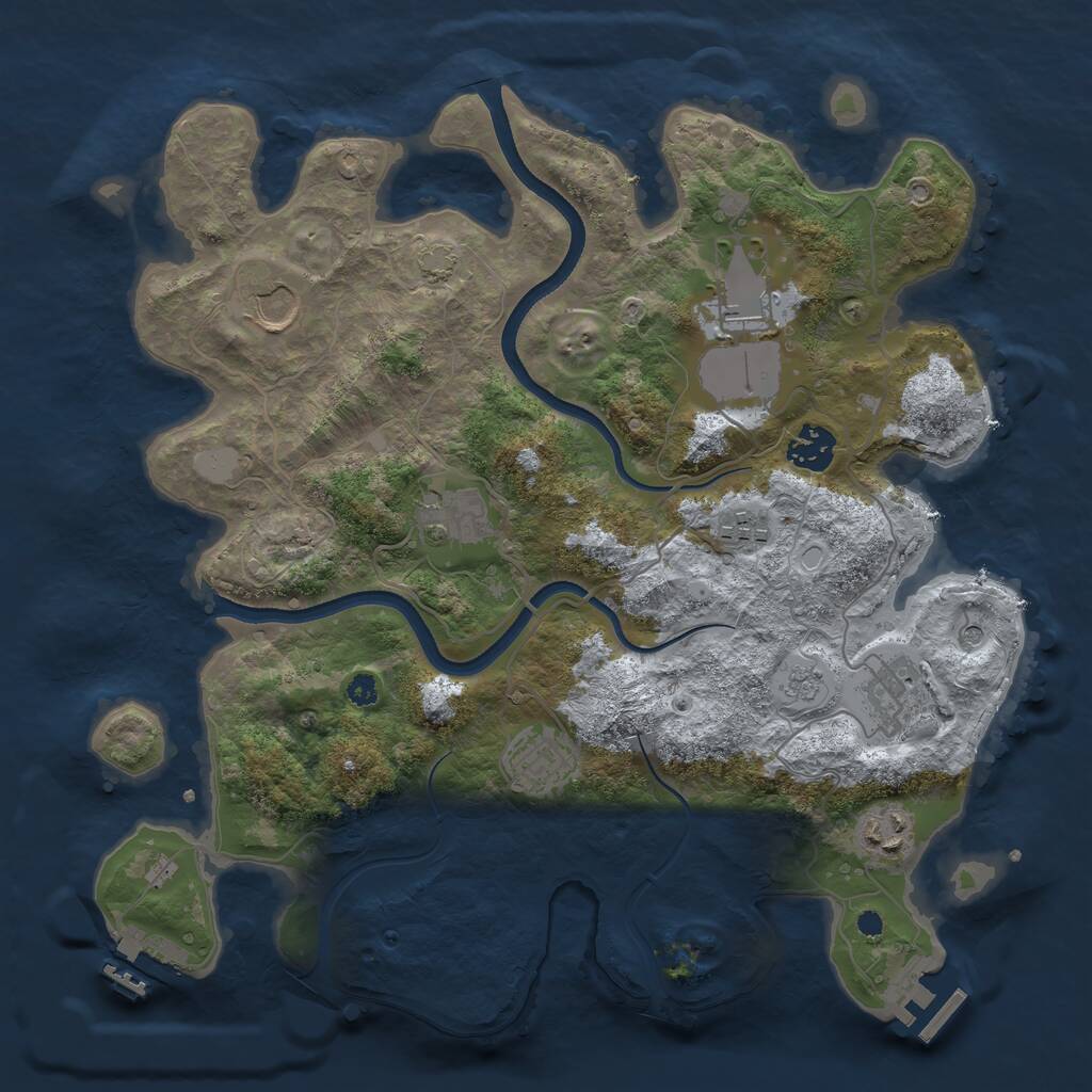 Rust Map: Procedural Map, Size: 3500, Seed: 299752, 14 Monuments