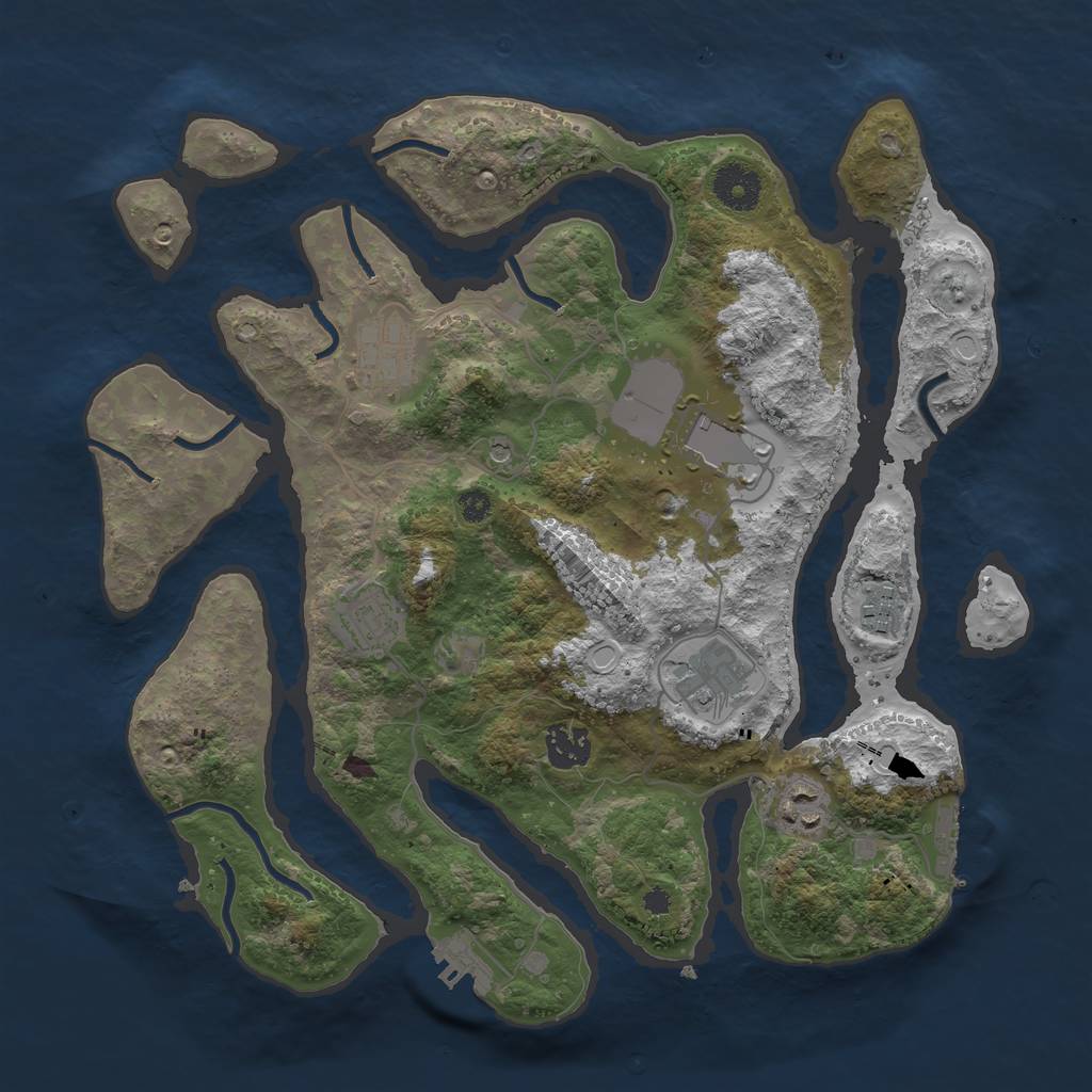 Rust Map: Procedural Map, Size: 3500, Seed: 892204, 18 Monuments