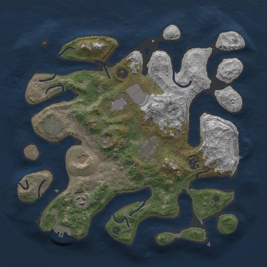 Rust Map: Procedural Map, Size: 3500, Seed: 498232879, 14 Monuments