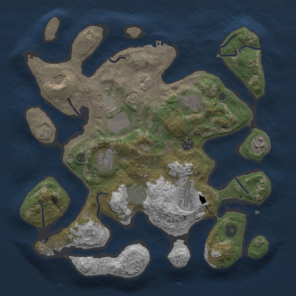 Rust Map: Procedural Map, Size: 3500, Seed: 182500, 12 Monuments