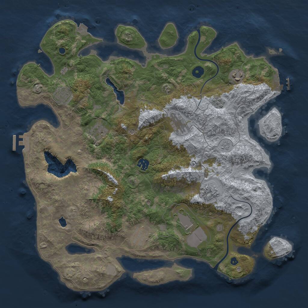 Rust Map: Procedural Map, Size: 4000, Seed: 546378643, 15 Monuments