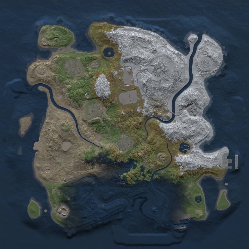 Rust Map: Procedural Map, Size: 3500, Seed: 788162, 14 Monuments