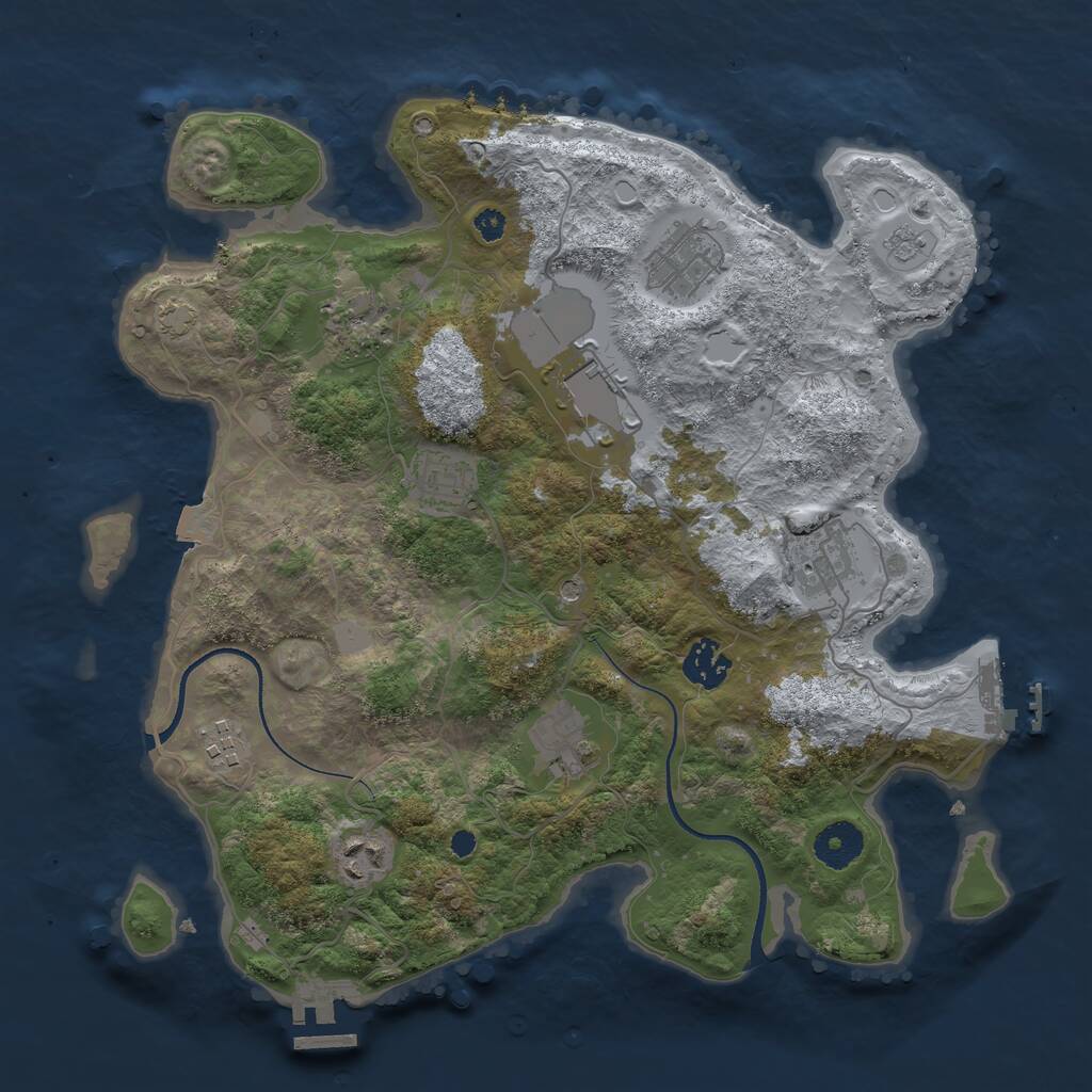 Rust Map: Procedural Map, Size: 3500, Seed: 788162, 15 Monuments