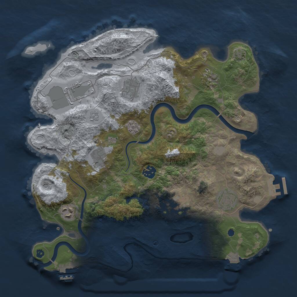 Rust Map: Procedural Map, Size: 3500, Seed: 382250815, 15 Monuments