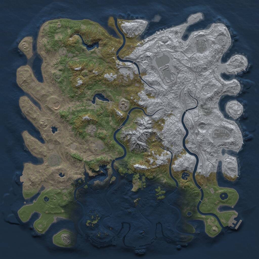 Rust Map: Procedural Map, Size: 5000, Seed: 15054419, 16 Monuments