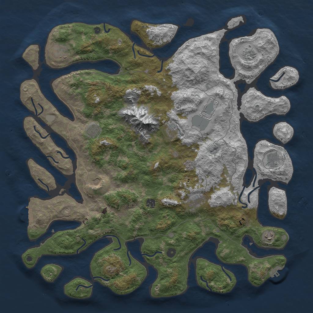 Rust Map: Procedural Map, Size: 5000, Seed: 15054419, 19 Monuments