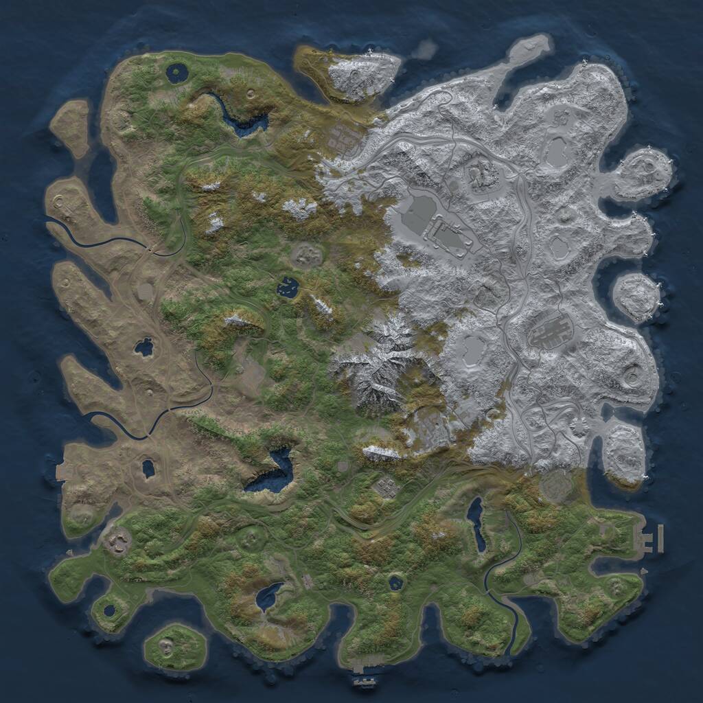 Rust Map: Procedural Map, Size: 5000, Seed: 15054419, 16 Monuments